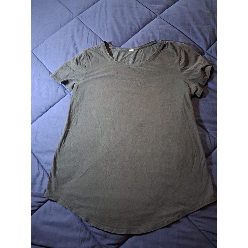 Lululemon Love Tee Short Sleeve Crew Neck Curved Hem Black T-Shirt Women Size 8